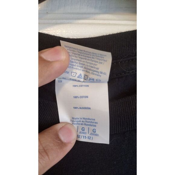 Port & Company Youth Large Melting Rubiks Cube Black Tee - Picture 4 of 6